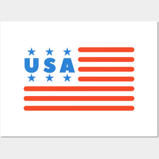 USA Flag 4th July T-Shirt Posters and Art